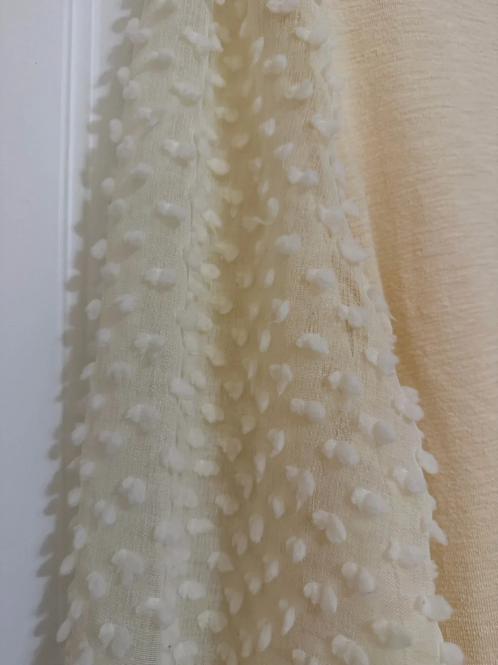 Anthropologie Maeve Cream Swiss Dot Puff Sleeve Blouse Sz Large